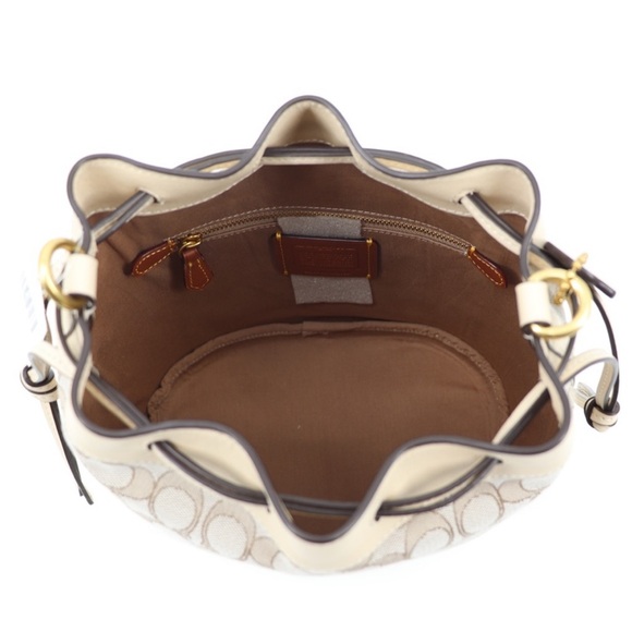 Coach Beige Signature Field Bucket Bag